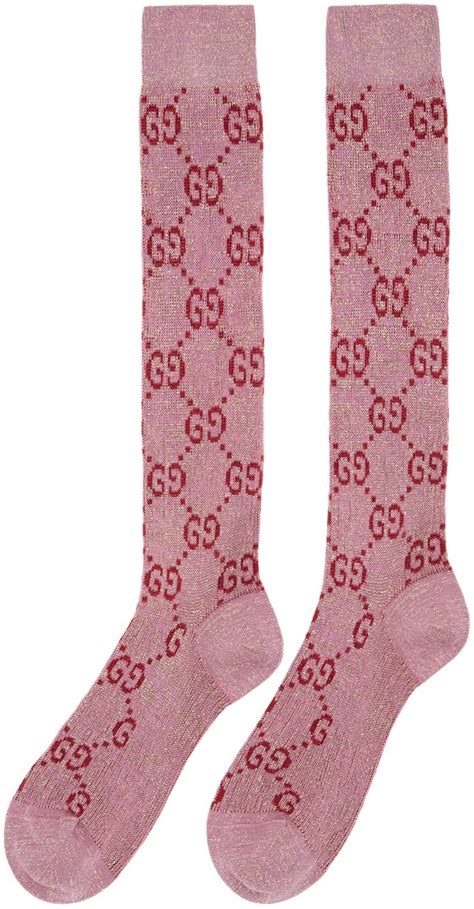 gucci pink glitter socks|faux gucci tights.